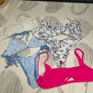 Bundle of 2 bathing suit sets and 2 bikini tops
